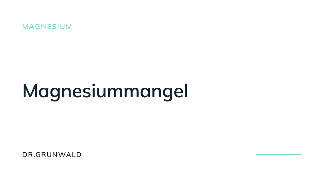 Artikel-Cover: Magnesiummangel, was der Begriff bedeutet. Typografische Grafik aus dem DR.GRUNWALD Wissensbereich, Rubrik Magnesium.