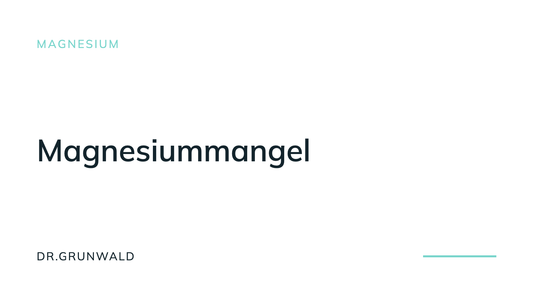 Artikel-Cover: Magnesiummangel, was der Begriff bedeutet. Typografische Grafik aus dem DR.GRUNWALD Wissensbereich, Rubrik Magnesium.